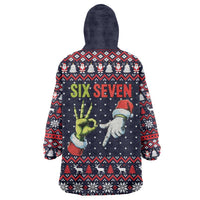 Grinch Hand Six Seven Xmas Wearable Blanket Hoodie Meme Gen Alpha Slang - Wonder Print Shop