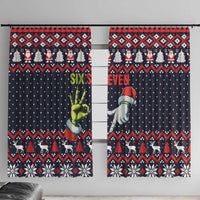 Grinch Hand Six Seven Xmas Window Curtain Meme Gen Alpha Slang - Wonder Print Shop