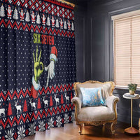 Grinch Hand Six Seven Xmas Window Curtain Meme Gen Alpha Slang - Wonder Print Shop