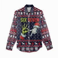 Grinch Hand Six Seven Xmas Women Casual Shirt Meme Gen Alpha Slang - Wonder Print Shop