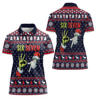 Grinch Hand Six Seven Xmas Women Polo Shirt Meme Gen Alpha Slang - Wonder Print Shop