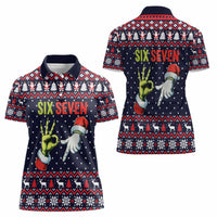Grinch Hand Six Seven Xmas Women Polo Shirt Meme Gen Alpha Slang - Wonder Print Shop