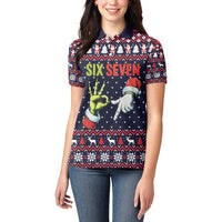 Grinch Hand Six Seven Xmas Women Polo Shirt Meme Gen Alpha Slang - Wonder Print Shop