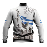 Nicaragua Leon Cathedral Baseball Jacket Motmot with Plumeria Style - Wonder Print Shop