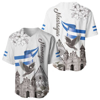 Nicaragua Leon Cathedral Baseball Jersey Motmot with Plumeria Style - Wonder Print Shop