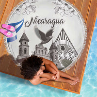 Nicaragua Leon Cathedral Beach Blanket Motmot with Plumeria Style - Wonder Print Shop