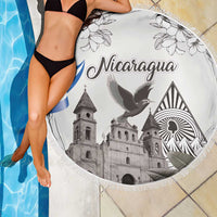 Nicaragua Leon Cathedral Beach Blanket Motmot with Plumeria Style - Wonder Print Shop