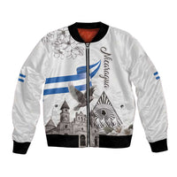 Nicaragua Leon Cathedral Bomber Jacket Motmot with Plumeria Style - Wonder Print Shop