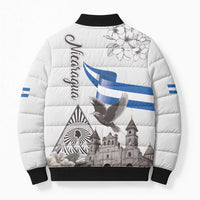 Nicaragua Leon Cathedral Bomber Puffer Jacket Motmot with Plumeria Style - Wonder Print Shop