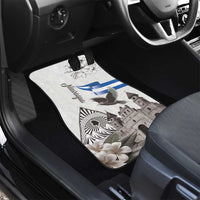 Nicaragua Leon Cathedral Car Mats Motmot with Plumeria Style - Wonder Print Shop