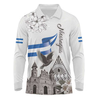 Nicaragua Leon Cathedral Long Sleeve Polo Shirt Motmot with Plumeria Style - Wonder Print Shop