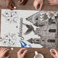 Nicaragua Leon Cathedral Puzzle Motmot with Plumeria Style - Wonder Print Shop
