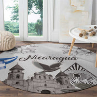 Nicaragua Leon Cathedral Round Carpet Motmot with Plumeria Style - Wonder Print Shop