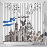 Nicaragua Leon Cathedral Shower Curtain Motmot with Plumeria Style - Wonder Print Shop