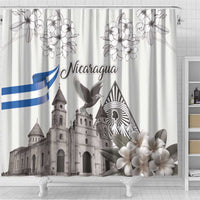 Nicaragua Leon Cathedral Shower Curtain Motmot with Plumeria Style - Wonder Print Shop
