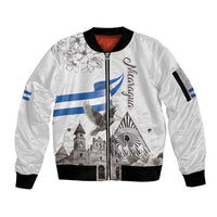 Nicaragua Leon Cathedral Sleeve Zip Bomber Jacket Motmot with Plumeria Style - Wonder Print Shop