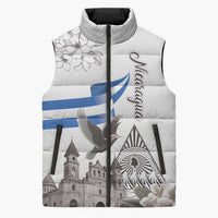 Nicaragua Leon Cathedral Sleeveless Puffer Jacket Motmot with Plumeria Style - Wonder Print Shop