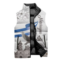 Nicaragua Leon Cathedral Sleeveless Puffer Jacket Motmot with Plumeria Style - Wonder Print Shop