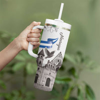Nicaragua Leon Cathedral Tumbler With Handle Motmot with Plumeria Style - Wonder Print Shop