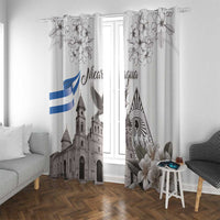 Nicaragua Leon Cathedral Window Curtain Motmot with Plumeria Style - Wonder Print Shop