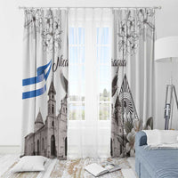 Nicaragua Leon Cathedral Window Curtain Motmot with Plumeria Style - Wonder Print Shop