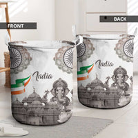 India Ganesha and Akshardham Laundry Basket Lord Ganpati Lotus Flag Style - Wonder Print Shop
