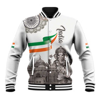 India Ganesha and Akshardham Baseball Jacket Lord Ganpati Lotus Flag Style - Wonder Print Shop
