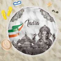 India Ganesha and Akshardham Beach Blanket Lord Ganpati Lotus Flag Style - Wonder Print Shop