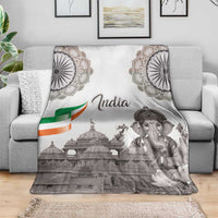 India Ganesha and Akshardham Blanket Lord Ganpati Lotus Flag Style - Wonder Print Shop
