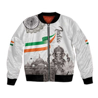 India Ganesha and Akshardham Bomber Jacket Lord Ganpati Lotus Flag Style - Wonder Print Shop