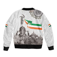 India Ganesha and Akshardham Bomber Jacket Lord Ganpati Lotus Flag Style - Wonder Print Shop