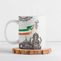India Ganesha and Akshardham Ceramic Mug Lord Ganpati Lotus Flag Style - Wonder Print Shop