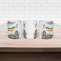 India Ganesha and Akshardham Ceramic Mug Lord Ganpati Lotus Flag Style - Wonder Print Shop