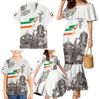 India Ganesha and Akshardham Family Matching Mermaid Dress and Hawaiian Shirt Lord Ganpati Lotus Flag Style - Wonder Print Shop