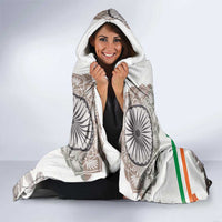 India Ganesha and Akshardham Hooded Blanket Lord Ganpati Lotus Flag Style - Wonder Print Shop