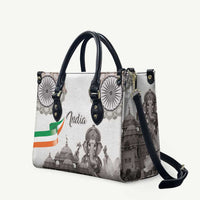 India Ganesha and Akshardham Leather Bag Lord Ganpati Lotus Flag Style - Wonder Print Shop