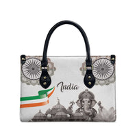 India Ganesha and Akshardham Leather Bag Lord Ganpati Lotus Flag Style - Wonder Print Shop