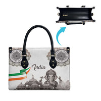 India Ganesha and Akshardham Leather Bag Lord Ganpati Lotus Flag Style - Wonder Print Shop
