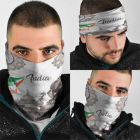 India Ganesha and Akshardham Neck Gaiter Lord Ganpati Lotus Flag Style - Wonder Print Shop