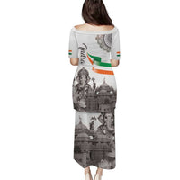 India Ganesha and Akshardham Puletasi Lord Ganpati Lotus Flag Style - undefined