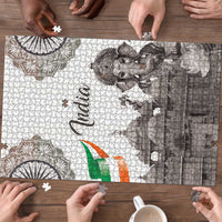 India Ganesha and Akshardham Puzzle Lord Ganpati Lotus Flag Style - Wonder Print Shop