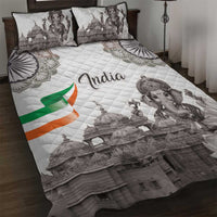 India Ganesha and Akshardham Quilt Bed Set Lord Ganpati Lotus Flag Style - Wonder Print Shop