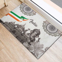 India Ganesha and Akshardham Rubber Doormat Lord Ganpati Lotus Flag Style - Wonder Print Shop
