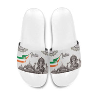 India Ganesha and Akshardham Slide Sandals Lord Ganpati Lotus Flag Style - Wonder Print Shop
