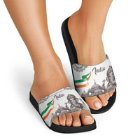 India Ganesha and Akshardham Slide Sandals Lord Ganpati Lotus Flag Style - Wonder Print Shop