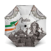 India Ganesha and Akshardham Umbrella Lord Ganpati Lotus Flag Style - Wonder Print Shop
