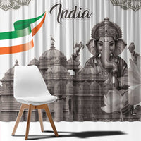 India Ganesha and Akshardham Window Curtain Lord Ganpati Lotus Flag Style - Wonder Print Shop
