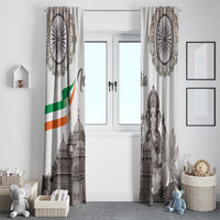India Ganesha and Akshardham Window Curtain Lord Ganpati Lotus Flag Style - Wonder Print Shop