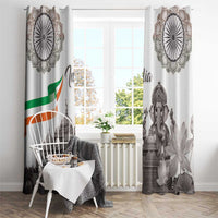 India Ganesha and Akshardham Window Curtain Lord Ganpati Lotus Flag Style - Wonder Print Shop