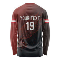 Custom World Football 2026 Austria Long Sleeve Shirt Das Team Go Champions Red Version